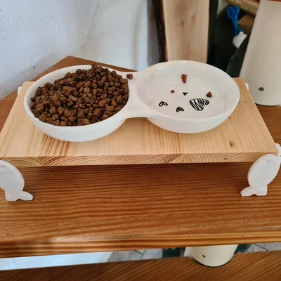Chân đế kê bát ăn cho chó mèo (mô hình 3D hình xương và cá)