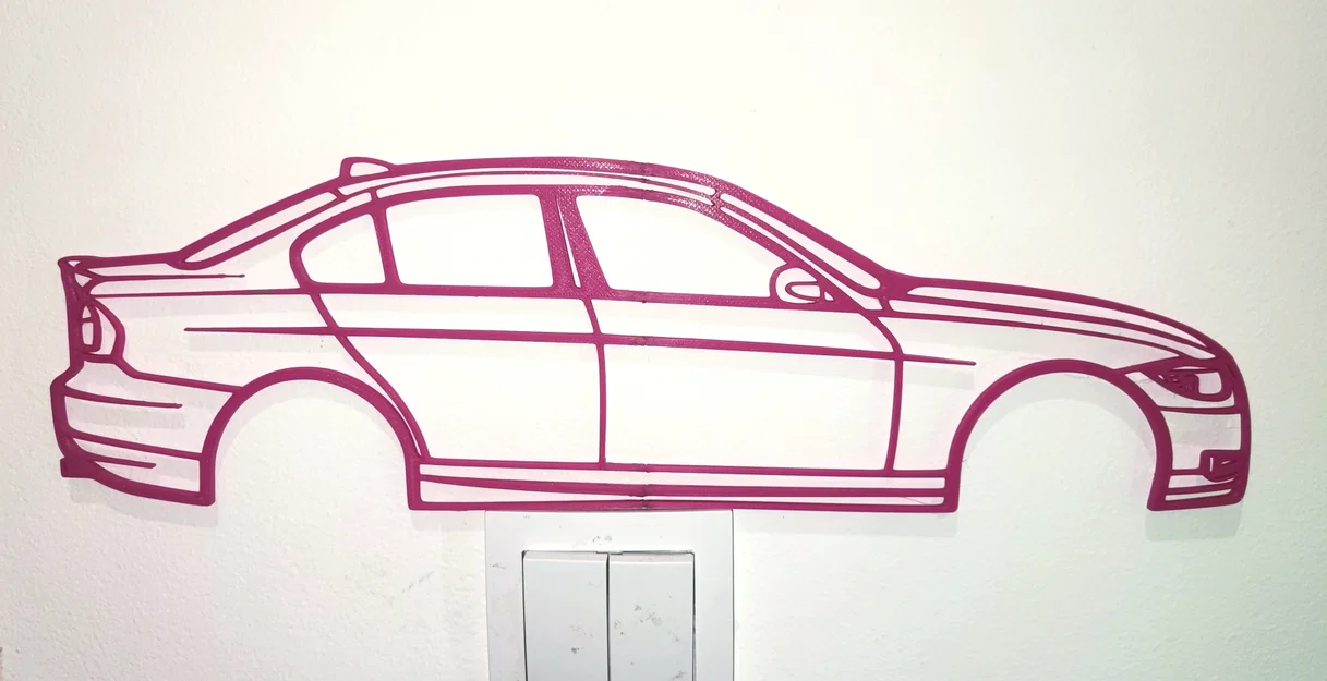 Mô hình trang trí tường xe BMW E90 Silhouette độc đáo cho người yêu xe - Image 1