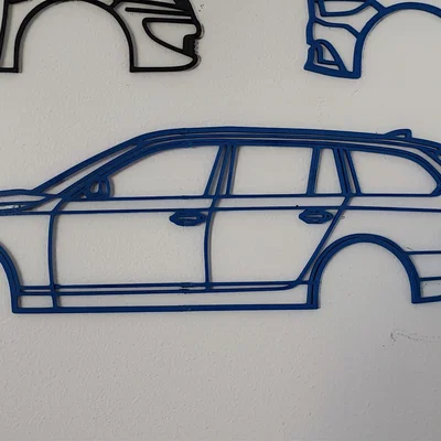 Mô hình trang trí tường Silhouette xe BMW E60 in 3D độc đáo