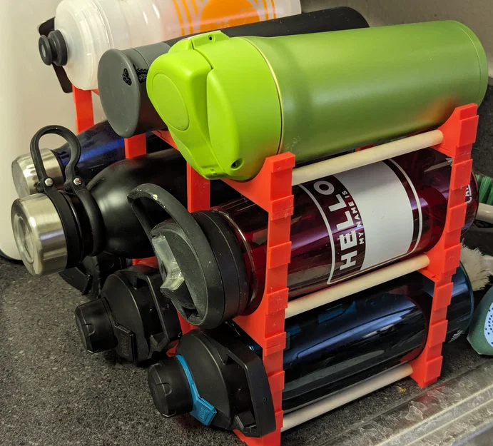 Kệ chai nước/bình giữ nhiệt dạng module (Modular Water Bottle / Thermos rack) - Image 1