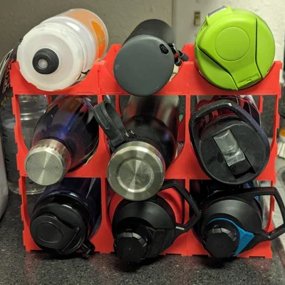 Kệ chai nước/bình giữ nhiệt dạng module (Modular Water Bottle / Thermos rack)