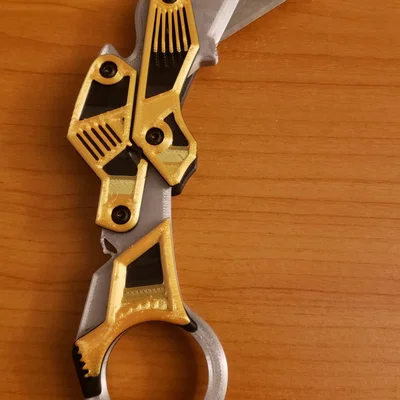 Dao rọc giấy karambit gập Clicky - không overhangs