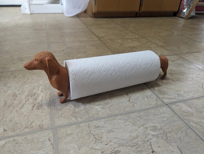 Giá treo giấy cuộn hình Dachshound (Dachshound Paper Towel Holder) - Image 1