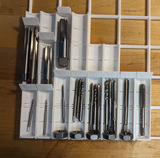 Gridfinity Modular Bit Organizer – Khay mô-đun sắp xếp mũi khoan/taro - Image 1