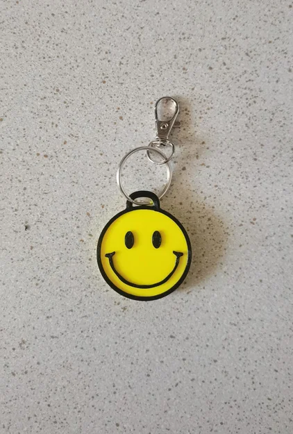 Mẫu in 3D móc khóa mặt cười (Smiley Face Keychain) dễ thương - Image 1