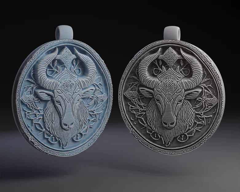 Mặt dây chuyền Norse Goat phong cách Bắc Âu in 3D độc đáo - Image 1