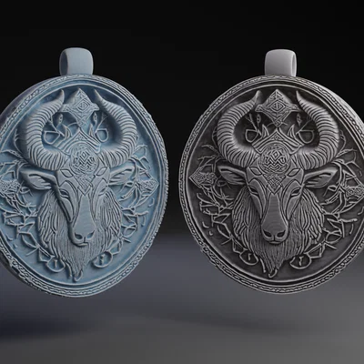 Mặt dây chuyền Norse Goat phong cách Bắc Âu in 3D độc đáo