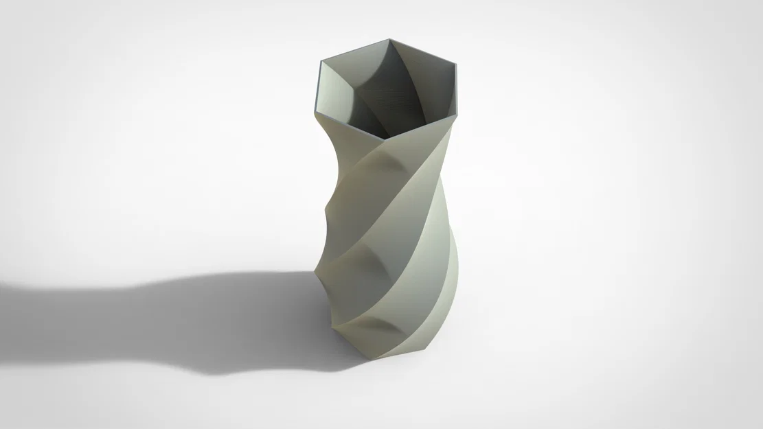 Mẫu in 3D bình hoa xoắn ốc hiện đại trang trí nhà cửa - Image 1