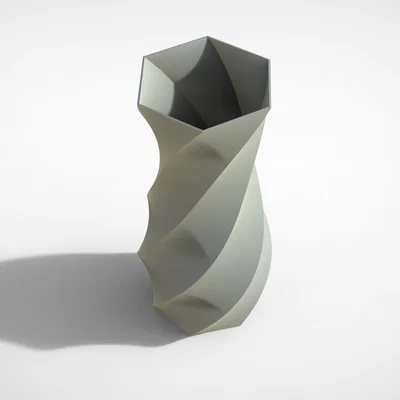 Mẫu in 3D bình hoa xoắn ốc hiện đại trang trí nhà cửa