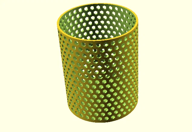 Ống cắm bút hình trụ lục giác in 3D cực đẹp cho bàn làm việc - Image 1
