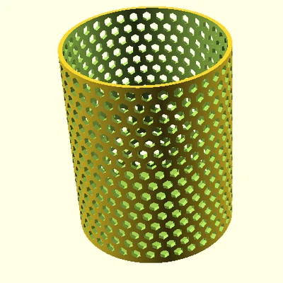 Ống cắm bút hình trụ lục giác in 3D cực đẹp cho bàn làm việc