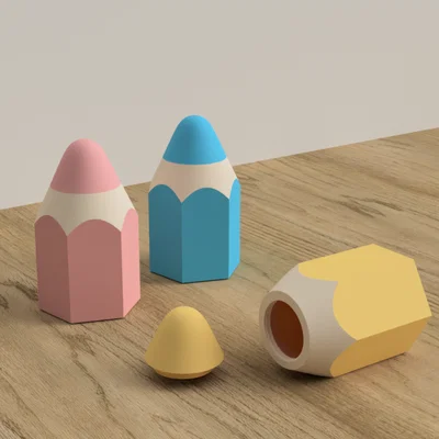 Hộp đựng bút in 3D hình cây bút chì xinh xắn