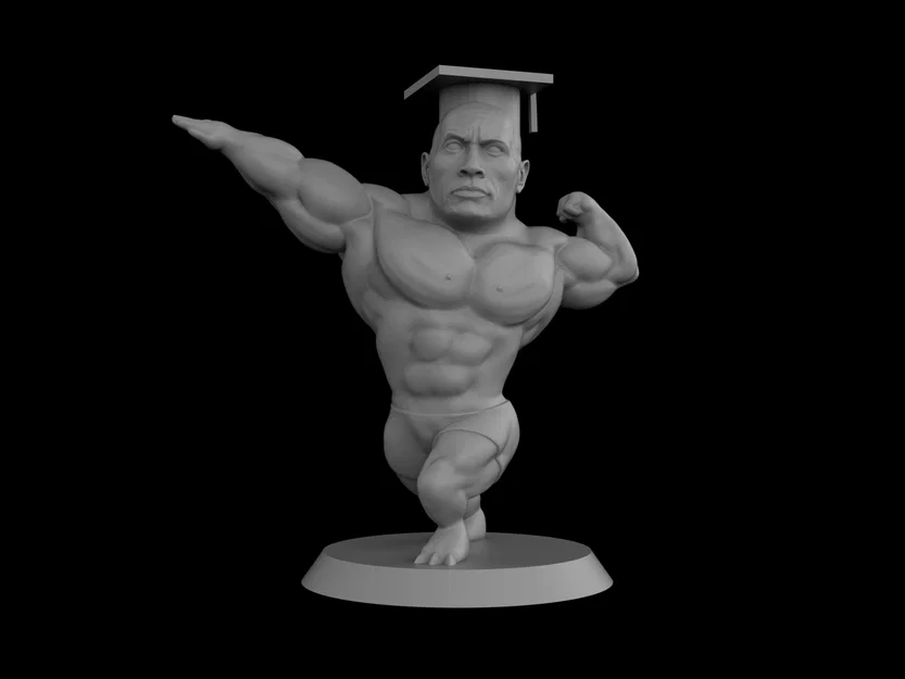Mô hình The Rock đội mũ tốt nghiệp hài hước cho bạn bè - Image 1