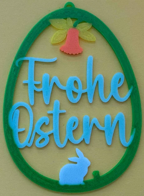 Vật phẩm trang trí 3D hình trứng Phục Sinh đa sắc (Frohe Ostern) - Image 1
