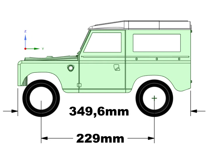 LAND ROVER Series 3 scaled 1/10 D90 – Body RC hardbody (wheelbase 229–230mm) - Image 9