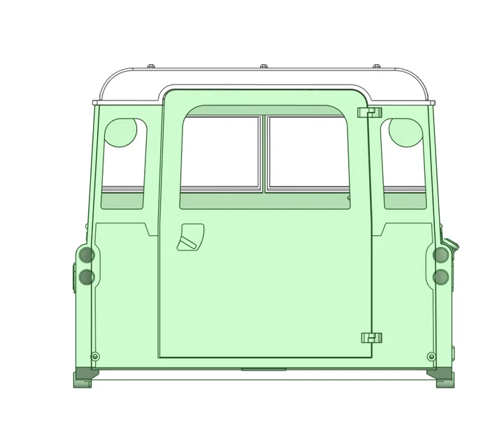 LAND ROVER Series 3 scaled 1/10 D90 – Body RC hardbody (wheelbase 229–230mm) - Image 10