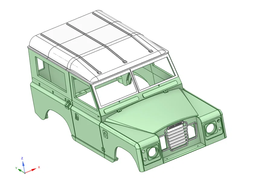 LAND ROVER Series 3 scaled 1/10 D90 – Body RC hardbody (wheelbase 229–230mm) - Image 11