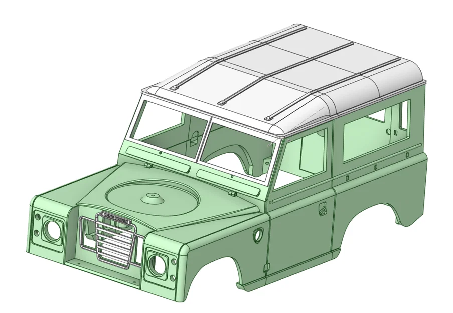 LAND ROVER Series 3 scaled 1/10 D90 – Body RC hardbody (wheelbase 229–230mm) - Image 12