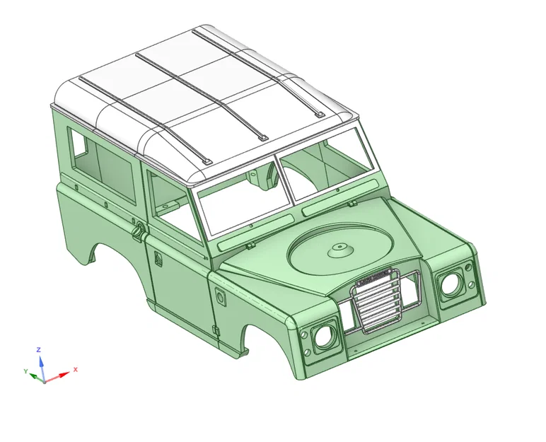 LAND ROVER Series 3 scaled 1/10 D90 – Body RC hardbody (wheelbase 229–230mm) - Image 13