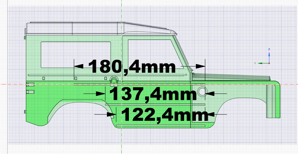 LAND ROVER Series 3 scaled 1/10 D90 – Body RC hardbody (wheelbase 229–230mm) - Image 14
