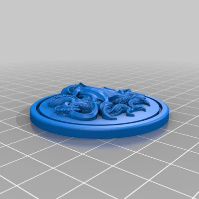 Mô hình đồng xu Đầu lâu Kraken (Skull Kraken Coin) in 3D độc đáo