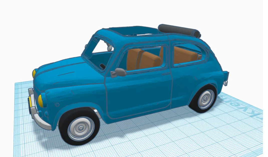 Mô hình xe cổ Fiat 600 đời 1961 (File in 3D STL) - Image 12