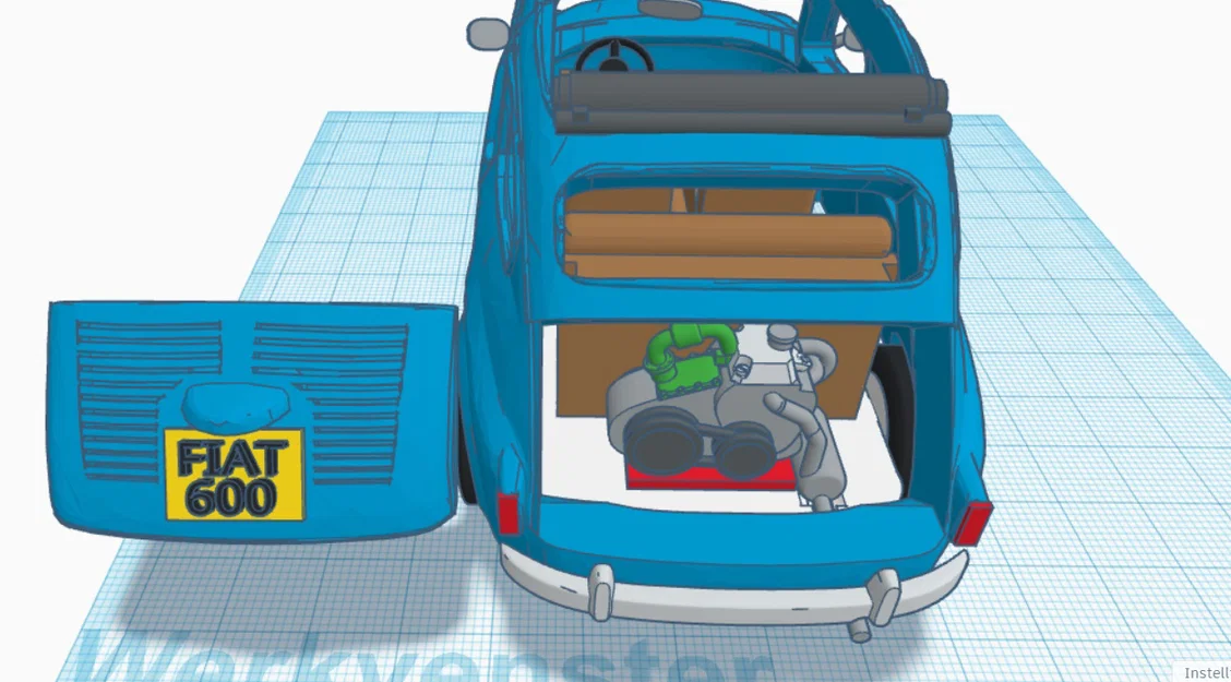 Mô hình xe cổ Fiat 600 đời 1961 (File in 3D STL) - Image 13