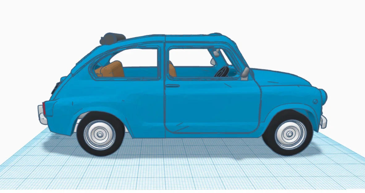 Mô hình xe cổ Fiat 600 đời 1961 (File in 3D STL) - Image 15