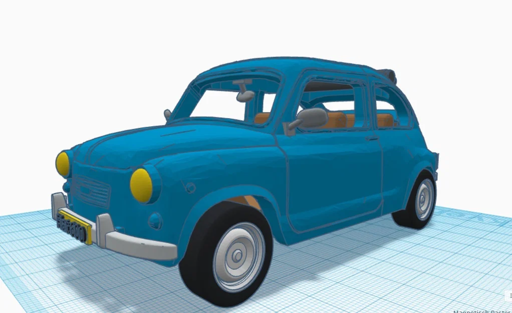 Mô hình xe cổ Fiat 600 đời 1961 (File in 3D STL) - Image 17