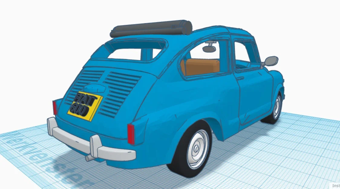 Mô hình xe cổ Fiat 600 đời 1961 (File in 3D STL) - Image 18