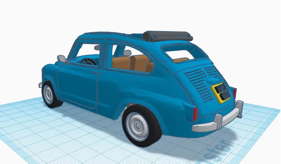 Mô hình xe cổ Fiat 600 đời 1961 (File in 3D STL) - Image 19