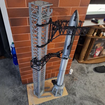 SpaceX Starship & Orbital Launch Tower tỉ lệ 1:144