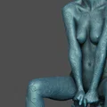 Tượng Filigree Trang Trí: Cô Gái Ngồi Trên Ghế Đẩu - Thumbnail 5
