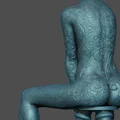 Tượng Filigree Trang Trí: Cô Gái Ngồi Trên Ghế Đẩu - Thumbnail 8