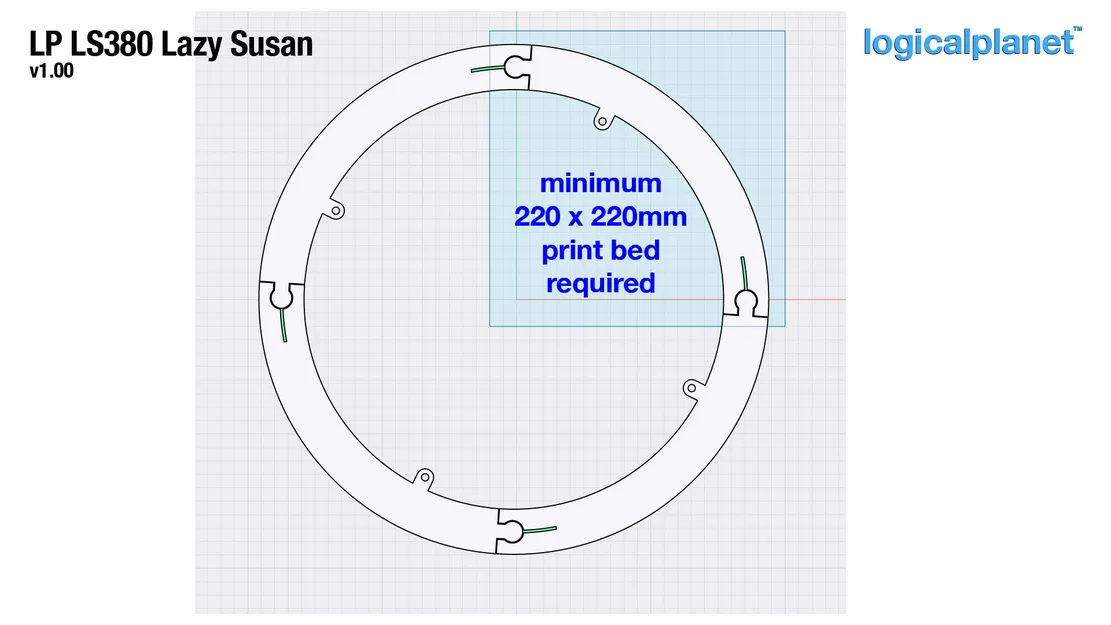 Bàn Xoay XL (Lazy Susan 380mm), in trên bed 220mm - Image 5