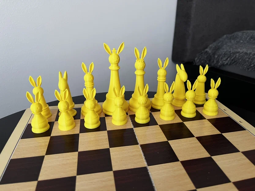 Bộ Cờ Vua Chú Thỏ Phục Sinh (Easter Bunny Chess Set) In 3D Độc Đáo - Image 1