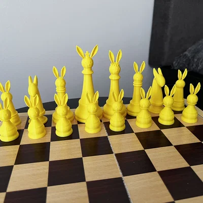 Bộ Cờ Vua Chú Thỏ Phục Sinh (Easter Bunny Chess Set) In 3D Độc Đáo
