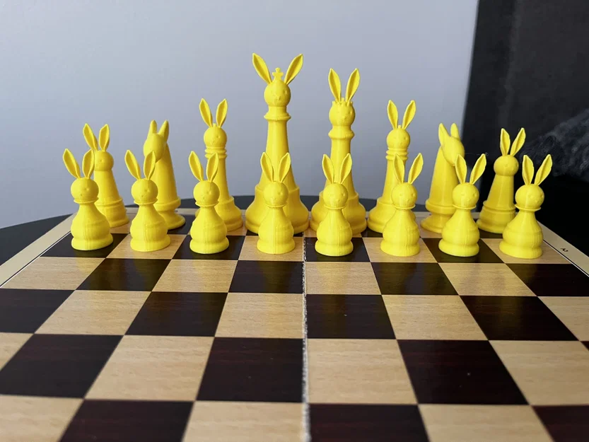 Bộ Cờ Vua Chú Thỏ Phục Sinh (Easter Bunny Chess Set) In 3D Độc Đáo - Image 2