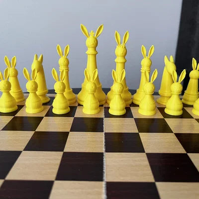 Bộ Cờ Vua Chú Thỏ Phục Sinh (Easter Bunny Chess Set) In 3D Độc Đáo