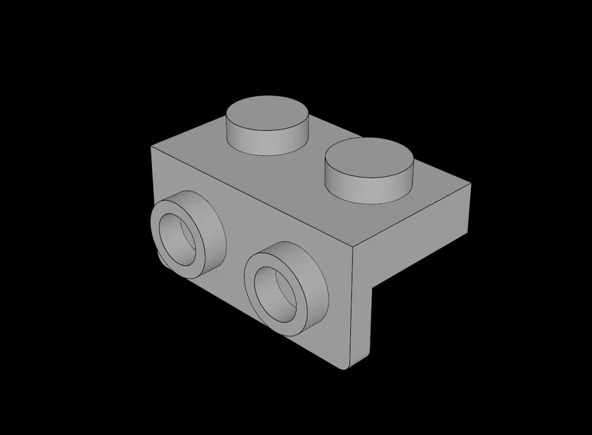 Mô hình Bracket 1x2 Down tương thích với Lego cho máy in 3D - Image 1