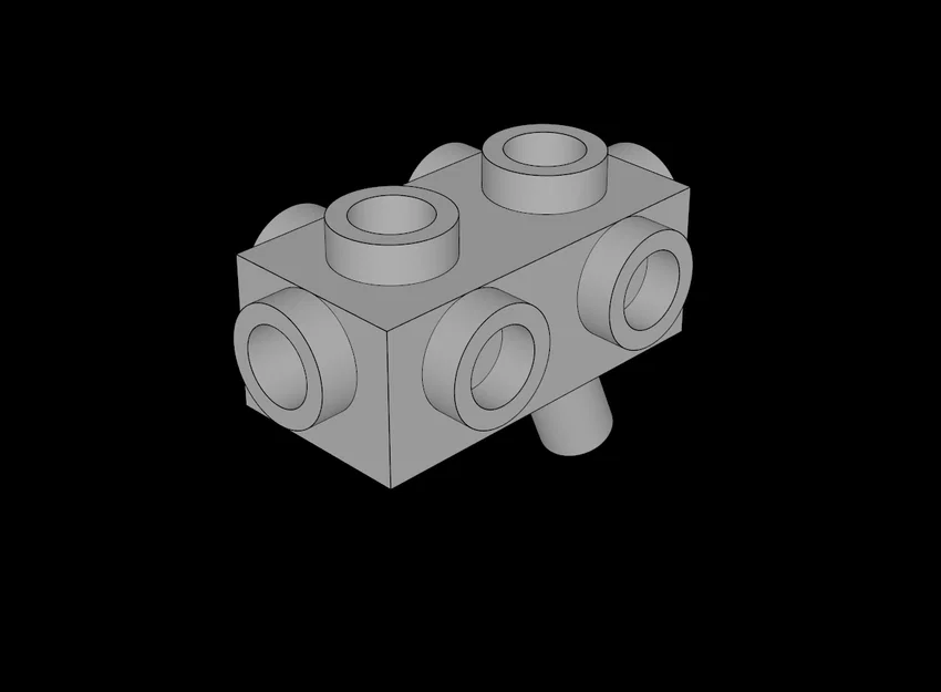 Gạch nối Lego tương thích 1x2 với 8 chốt (15071.dat) tự in 3D - Image 1
