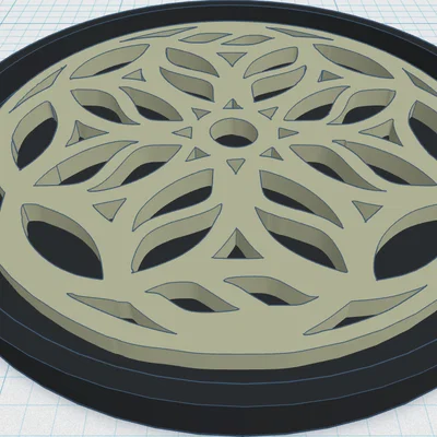 Lót Ly Cửa Sổ Hoa Hồng Gothic 14 (Gothic Rose Window Coaster 14)