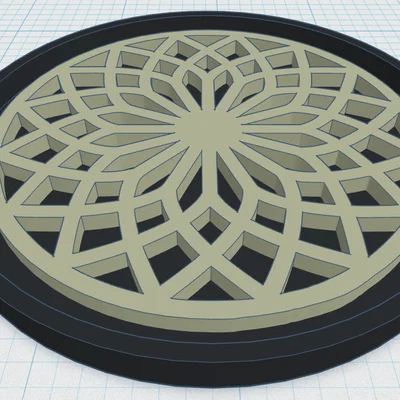 Gothic Rose Window Coaster 17 – Đế Lót Ly Cửa Sổ Hoa Hồng Gothic