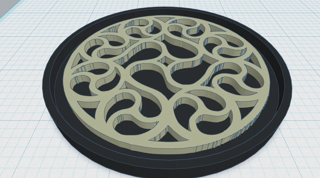 Gothic Rose Window Coaster 16 – Đế lót ly cửa sổ hoa hồng Gothic - Image 1