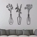 Bộ Ba Tranh Treo Tường Họa Tiết Bình Hoa 3D (Three Flower Vases) - Thumbnail 1