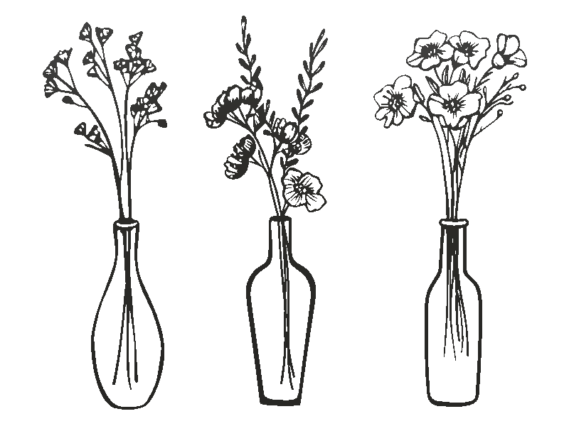 Bộ Ba Tranh Treo Tường Họa Tiết Bình Hoa 3D (Three Flower Vases) - Image 2