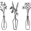 Bộ Ba Tranh Treo Tường Họa Tiết Bình Hoa 3D (Three Flower Vases) - Thumbnail 2
