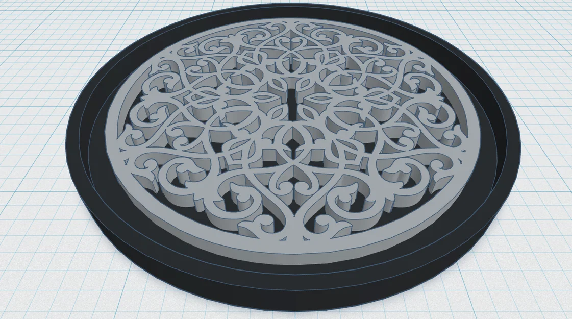 Gothic Rose Window Coaster 18 – Đế lót ly cửa sổ hoa hồng Gothic - Image 1