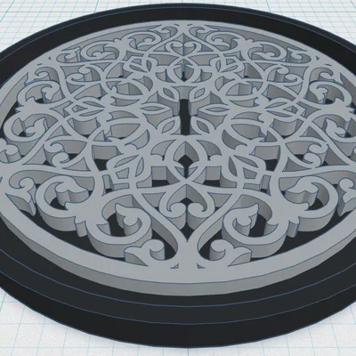Gothic Rose Window Coaster 18 – Đế lót ly cửa sổ hoa hồng Gothic