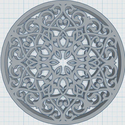 Gothic Rose Window Coaster 18 – Đế lót ly cửa sổ hoa hồng Gothic